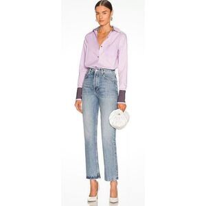 Le Superbe Ex-Boyfriend Double Cuff Button Down Shirt in Lavender Fields NWT Siz